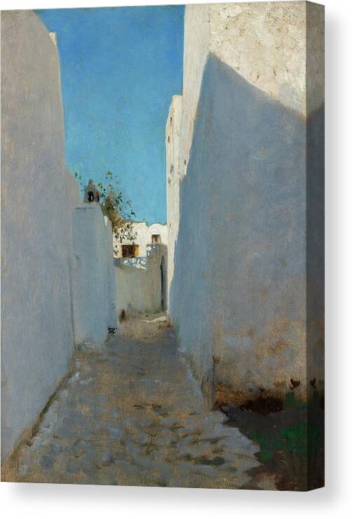 Morocco Canvas Print featuring the painting A Moroccan Street Scene by John Singer Sargent