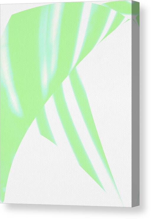 Abstract Canvas Print featuring the photograph Abstract Art Tropical Blinds Move Green textured background by Itsonlythemoon -