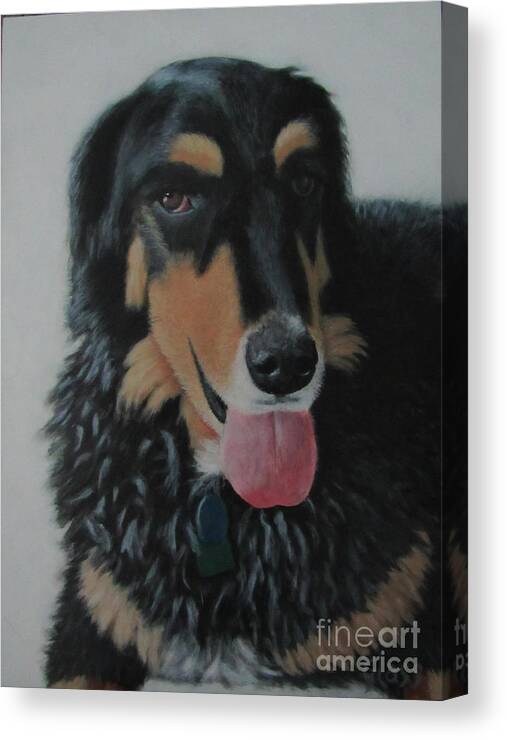 Dog Canvas Print featuring the painting Affectionate Companion by Tina Glass
