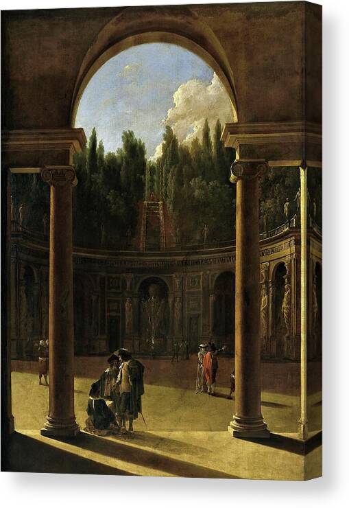 Anonymous Canvas Print featuring the painting Anonymous / 'El jardin Aldobrandini en Frascati', 17th century, Dutch School, Oil on canvas. by Anonymous