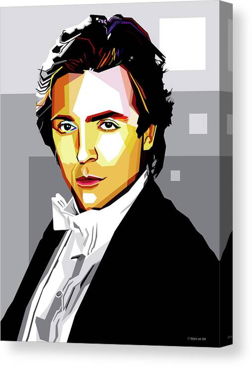 Bio Canvas Print featuring the digital art Armand Assante -b1 by Movie World Posters