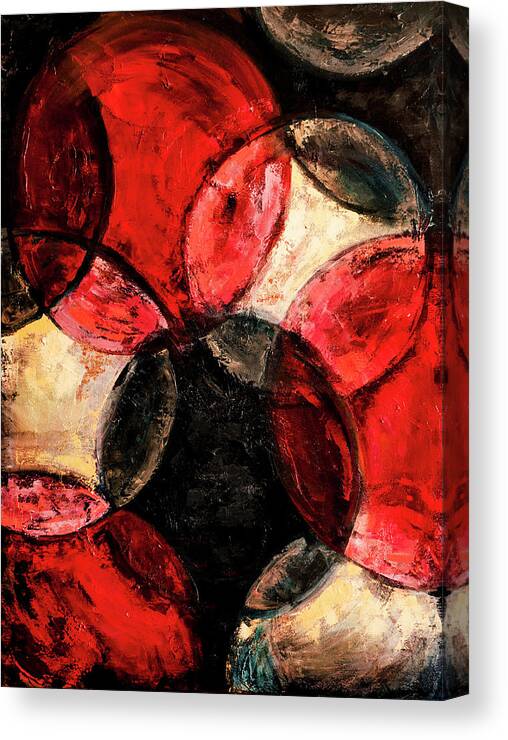 Oil Painting Canvas Print featuring the digital art Artwork Textured Circle Painting by Renphoto