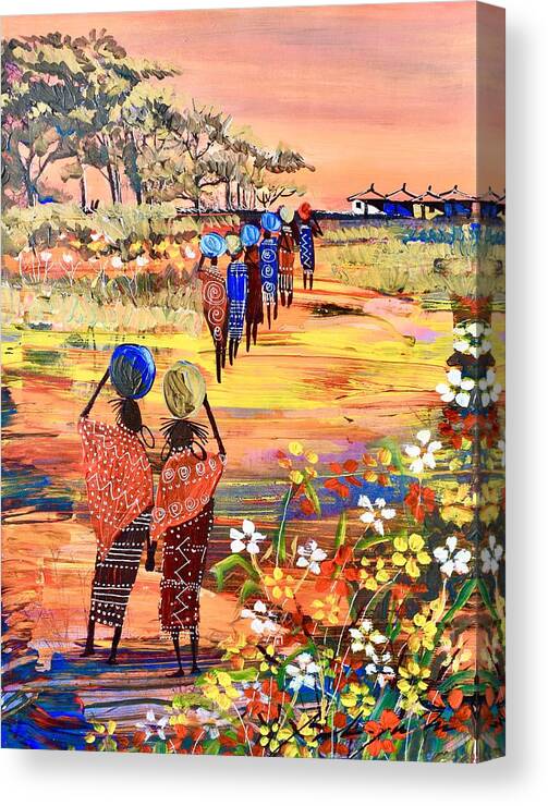 Africa Canvas Print featuring the painting B-390 by Martin Bulinya