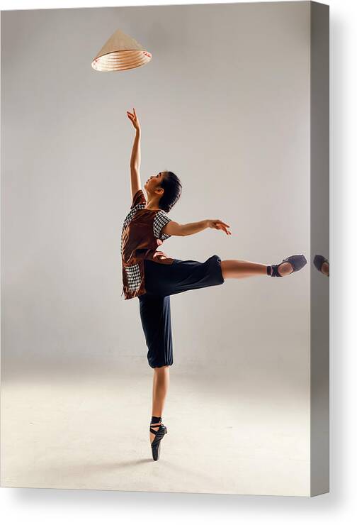 Sport Canvas Print featuring the photograph Ballet With Non La by Nguyen Tan Tuan