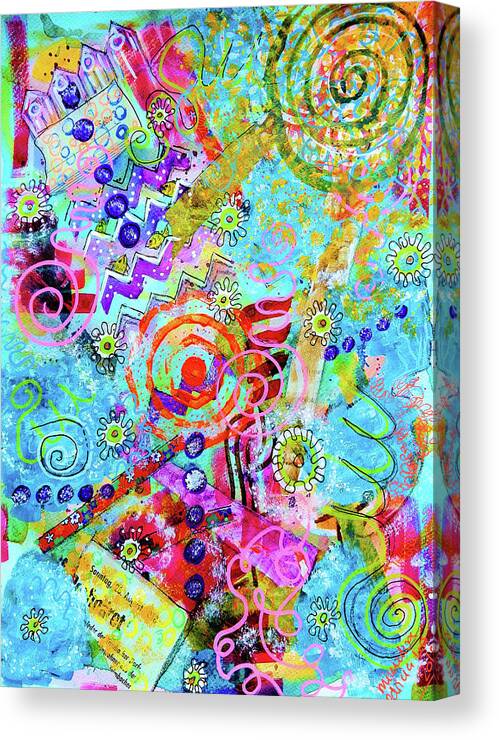 Summer Canvas Print featuring the mixed media BeachParty by Mimulux Patricia No