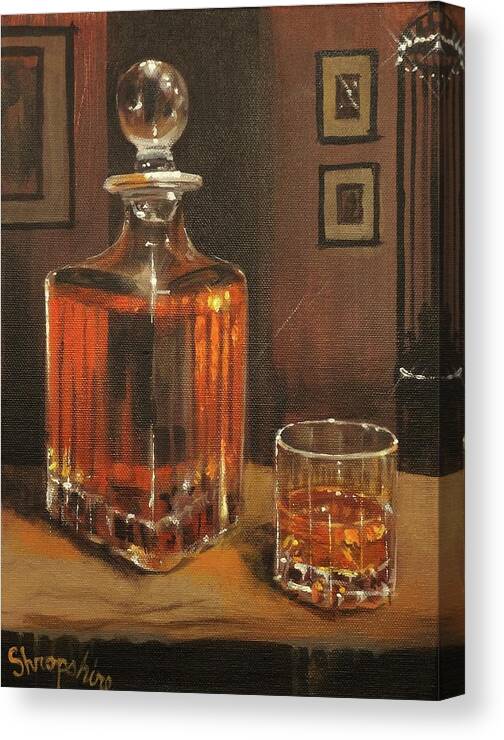 Bourbon Canvas Print featuring the painting Bourbon Break by Tom Shropshire