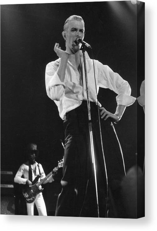 David Bowie Canvas Print featuring the photograph Bowie On Stage by Evening Standard