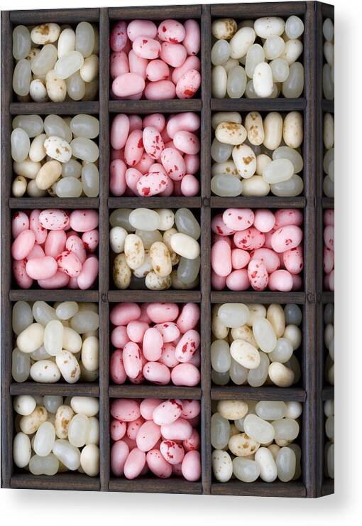 Large Group Of Objects Canvas Print featuring the photograph Box Full Of Sweets by Martin Richardson/a.collectionrf