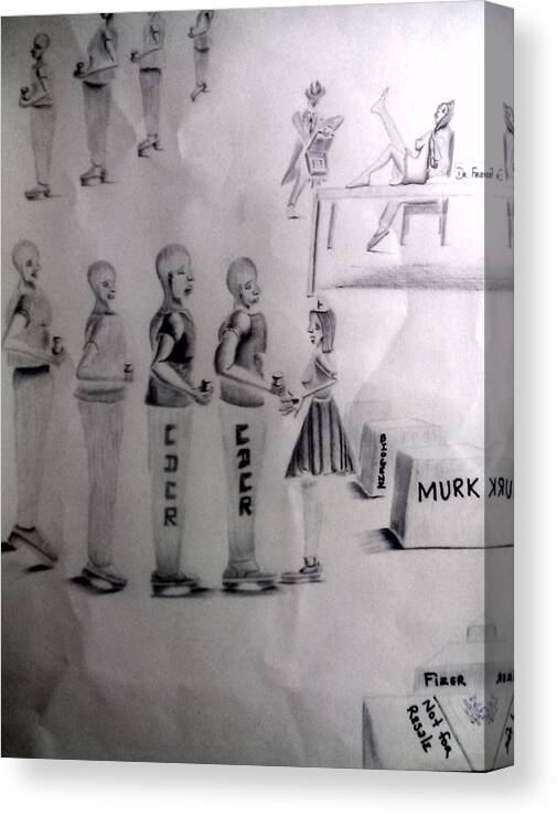 Blak Art Canvas Print featuring the drawing Capitalizing on Justice by Donald Cnote Hooker