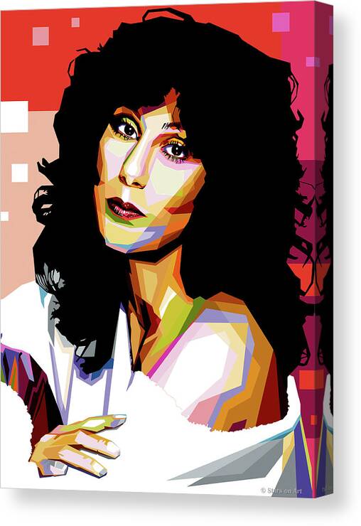 Cher Canvas Print featuring the digital art Cher by Stars on Art