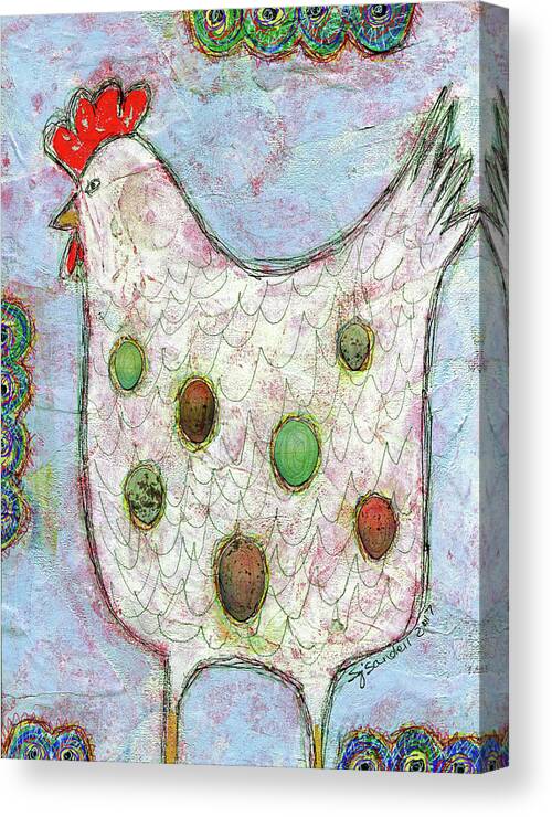 Chicken Canvas Print featuring the painting Chicken by Funked Up Art