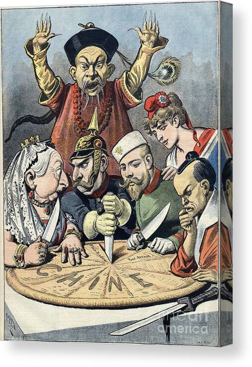 Caricature Canvas Print featuring the drawing China - The Cake Of Kings by Heritage Images