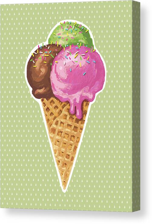 Ice Cream CANVAS PRINT Home Wall Decor Giclee Art Poster Food Dessert CA617 