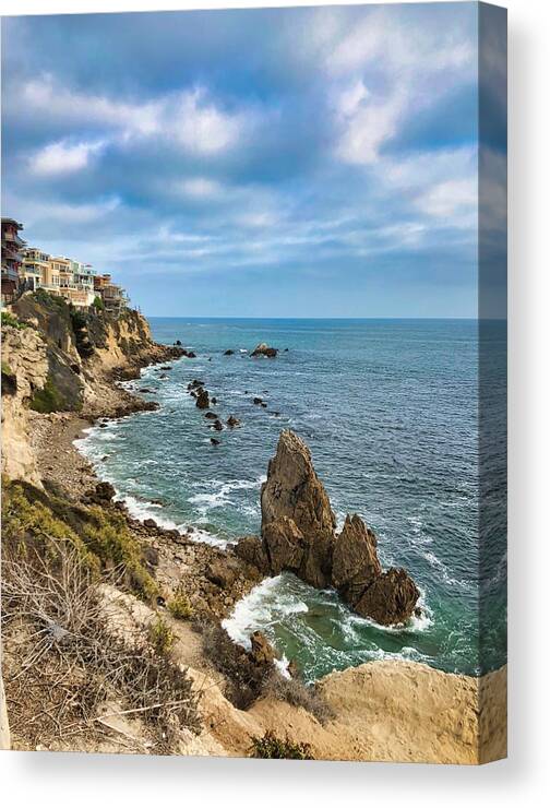 Cliff Canvas Print featuring the photograph Cliffs Of Corona Del Mar by Brian Eberly