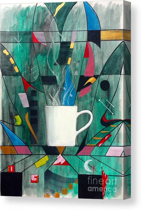 Coffee Canvas Print featuring the painting Coffee Abstraction by John Lyes