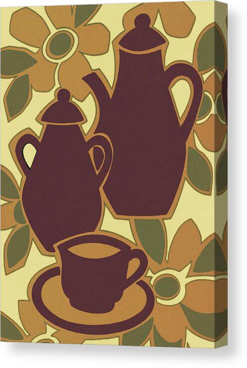 Beverage Canvas Print featuring the drawing Coffee and Tea by CSA Images