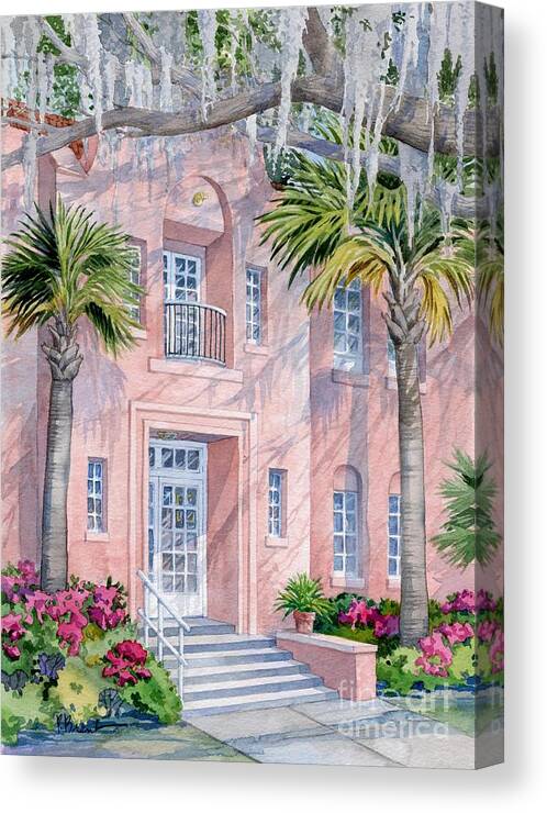 Watercolor Canvas Print featuring the painting Cove Hotel Portals of Hospitality by Paul Brent