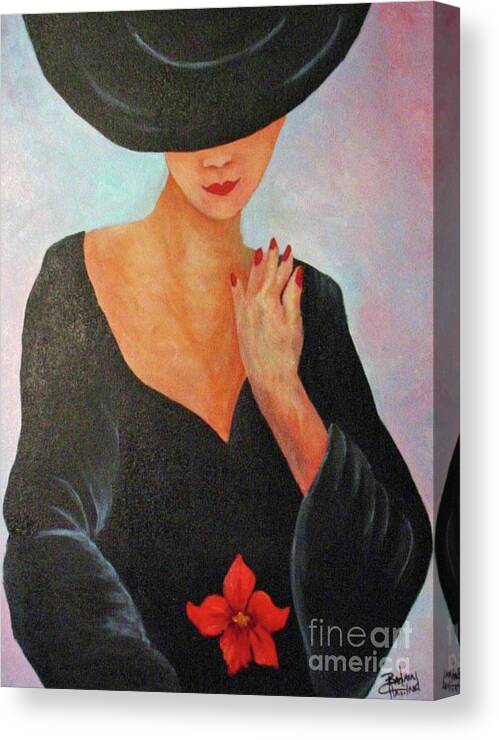 Deco Canvas Print featuring the painting Deco Lady by Barbara Haviland