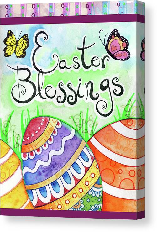 Easter Eggs Canvas Print featuring the mixed media Easter Eggs by Valarie Wade