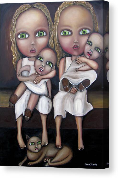 Oil Canvas Print featuring the painting Eyes Like Twins by Steve Shanks