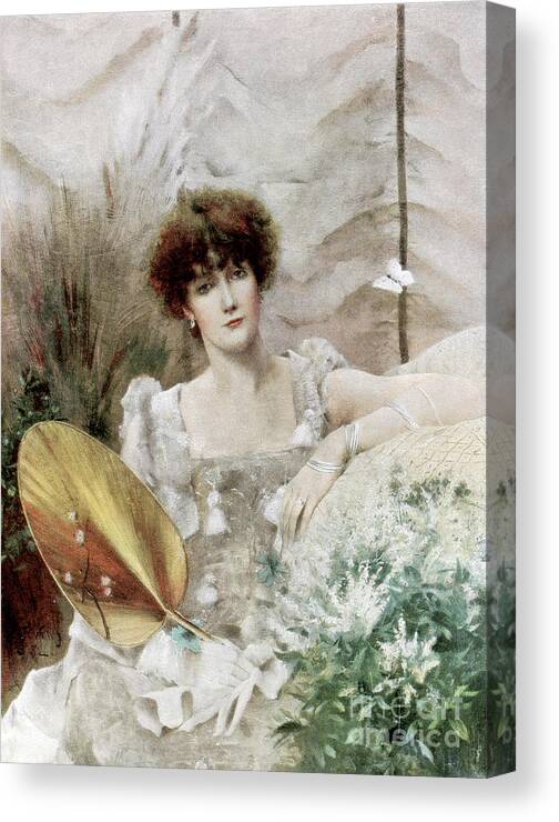 Sarah Bernhardt Canvas Print featuring the drawing Fedora, 1882 1889 by Print Collector