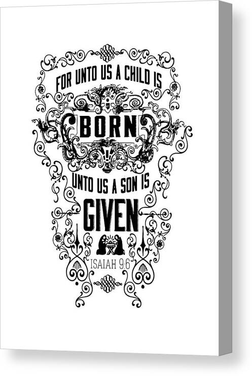 For Unto Us Canvas Print featuring the mixed media For Unto Us by Marcee Duggar