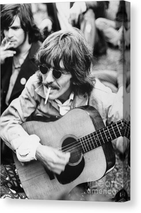 Art print poster /Canvas George Harrison Playing Guitar  1 