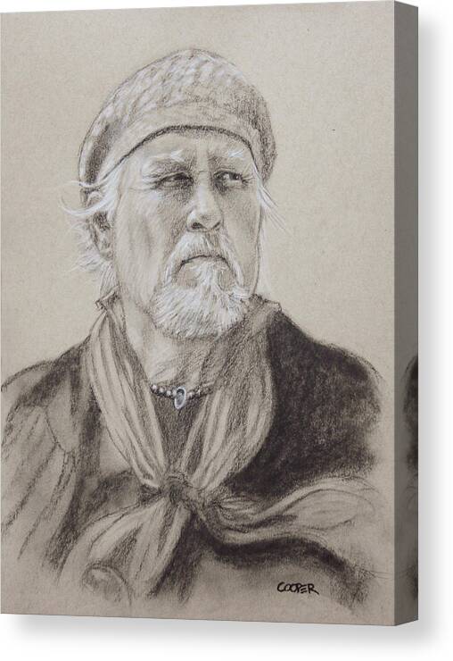 Portrait Canvas Print featuring the drawing George by Todd Cooper