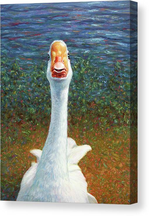 Goose Canvas Print featuring the mixed media Goose by James W. Johnson