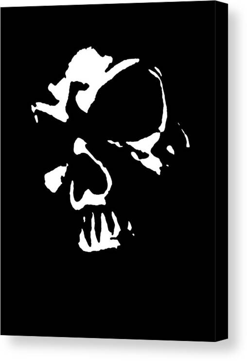 Skull Canvas Print featuring the digital art Goth Dark Skull Graphic by Roseanne Jones
