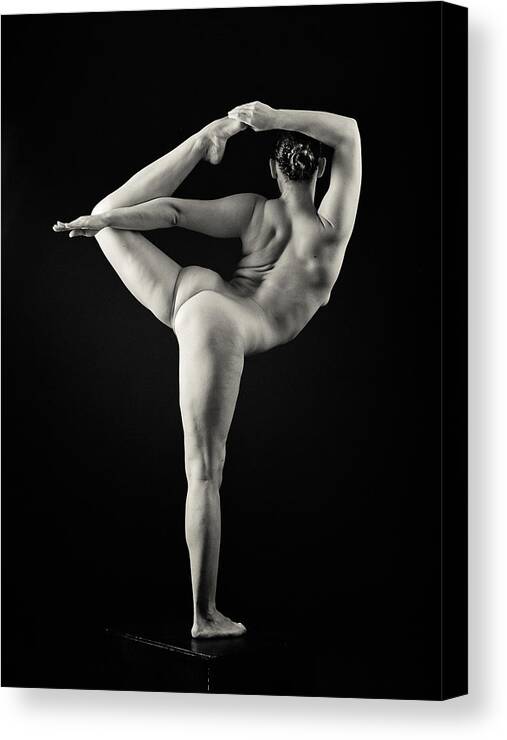Fine Art Nude Canvas Print featuring the photograph Gymnastic Nude by Sergey Smirnov