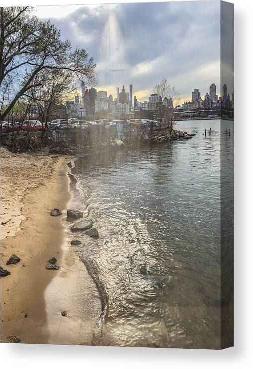 East River Canvas Print featuring the photograph Hallet's Cove Beach by Cate Franklyn