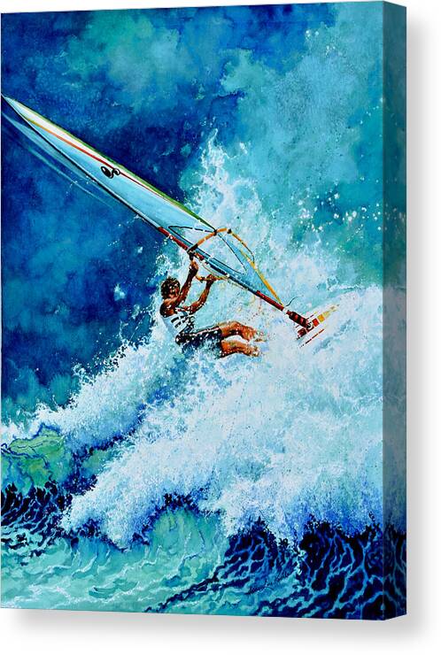 Sports Art Canvas Print featuring the painting Hang Ten by Hanne Lore Koehler