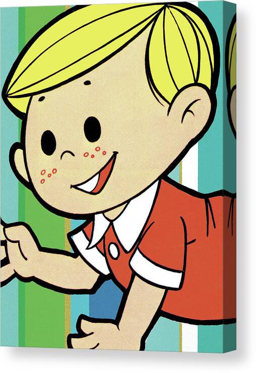 Blond Canvas Print featuring the drawing Happy Boy by CSA Images