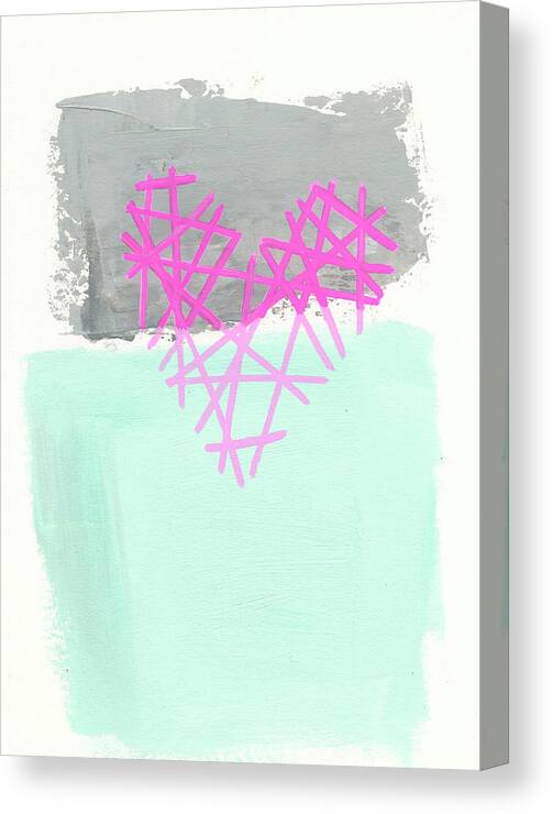 Abstract Art Canvas Print featuring the painting Heart #31 by Jane Davies