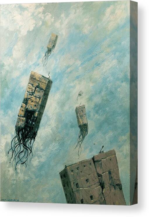 Buildings Canvas Print featuring the painting High Rise by William Stoneham