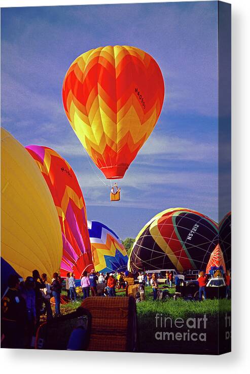 Hot Air Ballon Canvas Print featuring the photograph Hot Air Ballon rally Dells sunrise by Tom Jelen