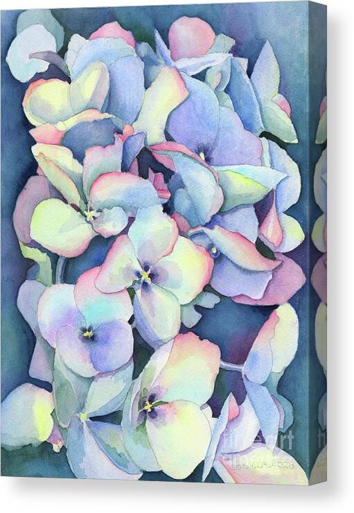 Face Mask Canvas Print featuring the painting Hydrangea Study by Lois Blasberg