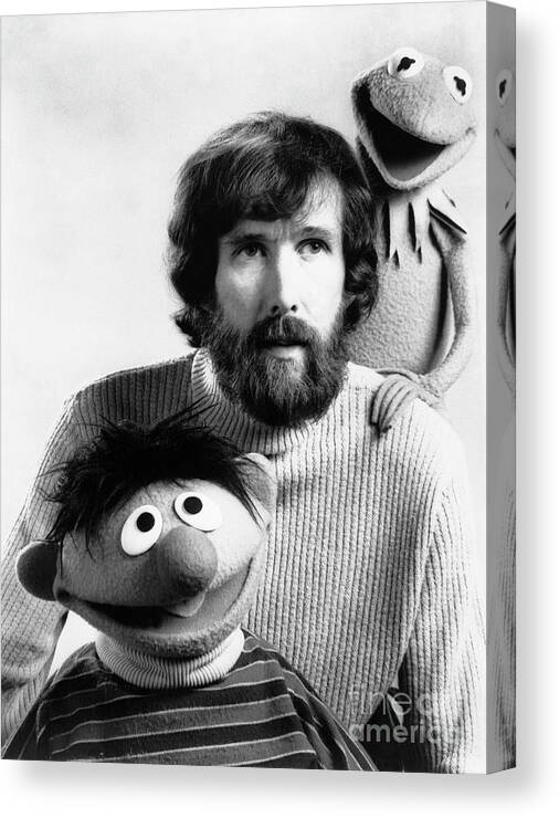 People Canvas Print featuring the photograph Jim Henson With Kermit The Frog by Bettmann