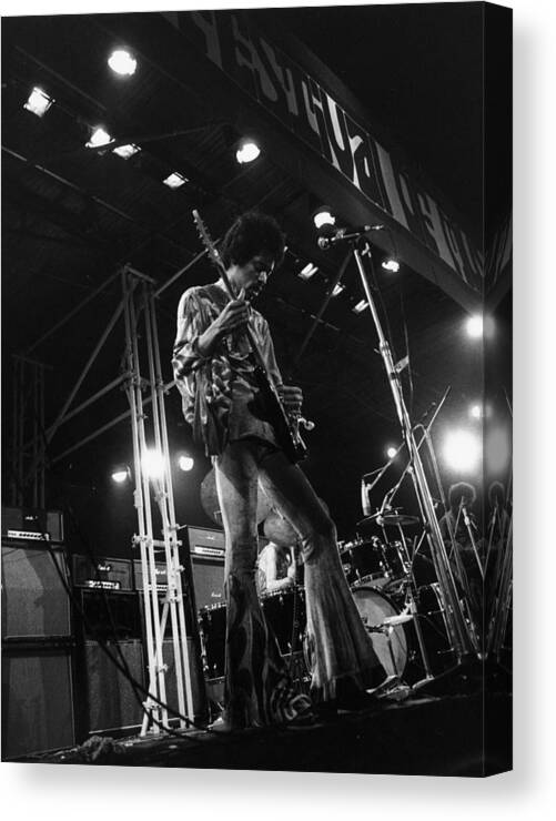 Rock Music Canvas Print featuring the photograph Jimi At Festival by Evening Standard