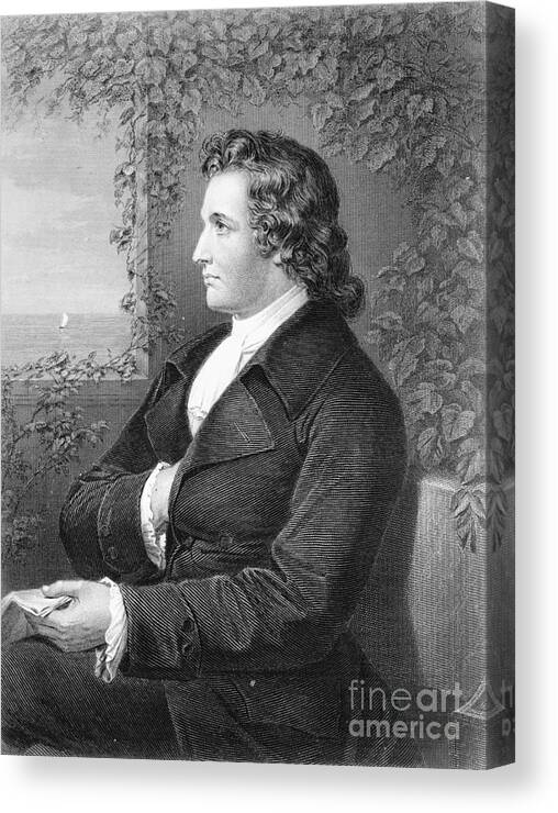 Engraving Canvas Print featuring the photograph Johann Wolfgang Von Goethe Engraving by Bettmann