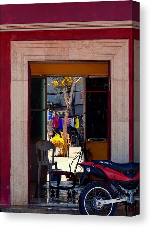 Door Canvas Print featuring the photograph Layers of Life by Debra Grace Addison