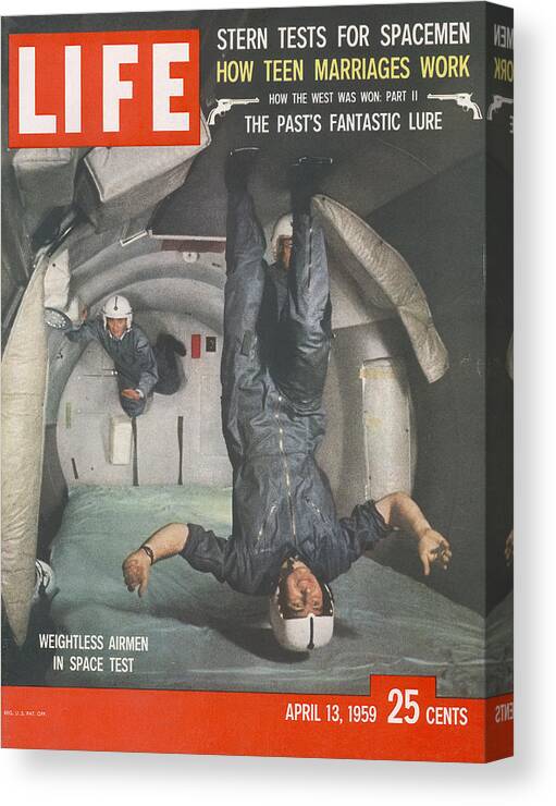 Warren Young Canvas Print featuring the photograph LIFE Cover: April 13, 1959 by Al Fenn
