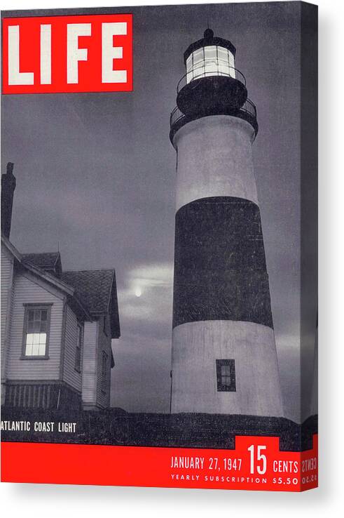Lighthouse Canvas Print featuring the photograph LIFE Cover: January 27, 1947 by Eliot Elisofon