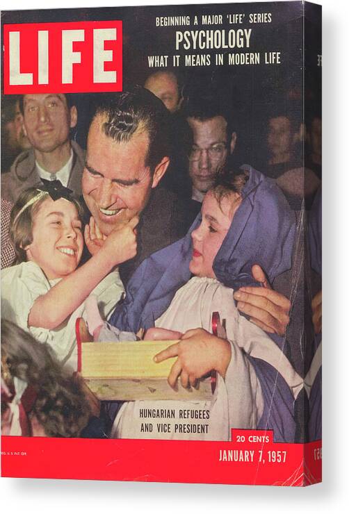 Richard Nixon Canvas Print featuring the photograph LIFE Cover: January 7, 1957 by Loomis Dean