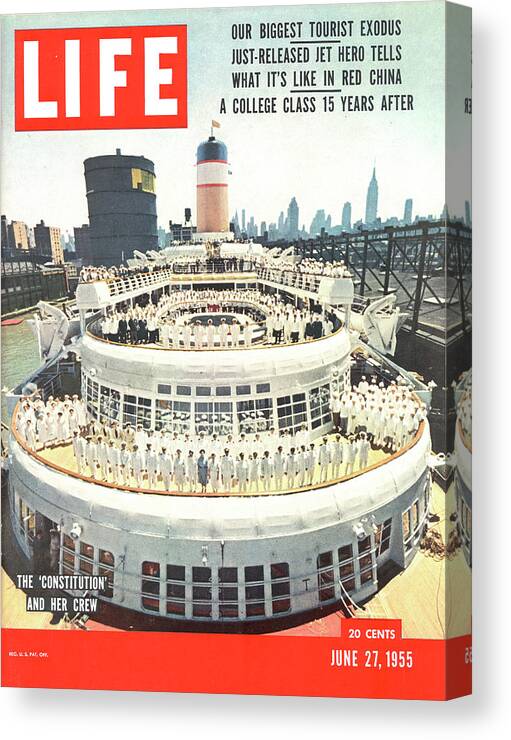 Boat Canvas Print featuring the photograph LIFE Cover: June 17, 1955 by Yale Joel