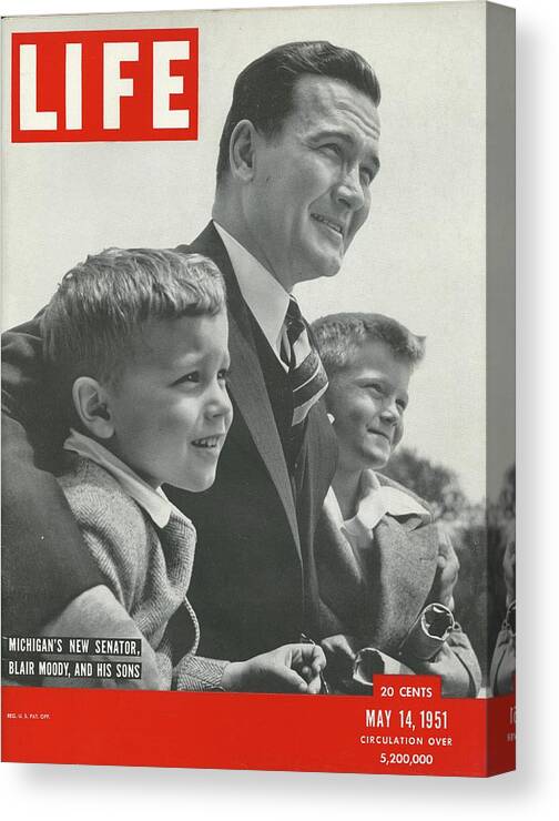 Blair Moody Canvas Print featuring the photograph LIFE Cover: May 14, 1951 by Mark Kauffman