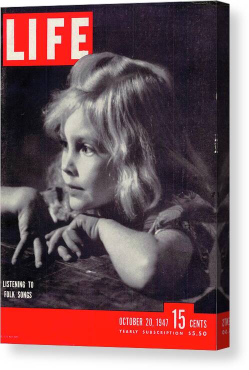 Girl Canvas Print featuring the photograph LIFE Cover: October 20, 1947 by Null