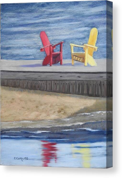 Beach Canvas Print featuring the pastel Life Is Good by Carol Corliss