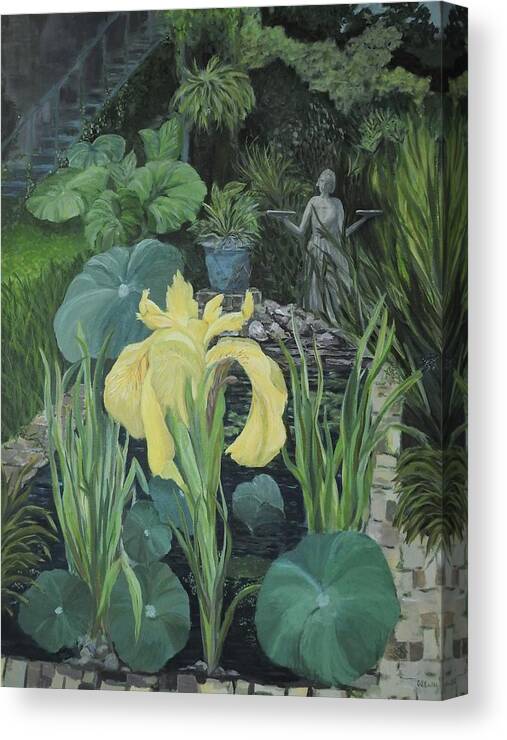 Art Canvas Print featuring the painting Lowcountry Pond Garden by Deborah Smith